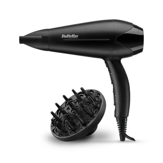 Secador de Pelo con Difusor BaByliss Power Dry D563DE 2100W 3 Temperaturas 2 Velocidades Accesorios Negro