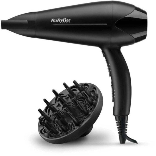 Secador de Pelo con Difusor BaByliss Power Dry D563DE 2100W 3 Temperaturas 2 Velocidades Accesorios Negro