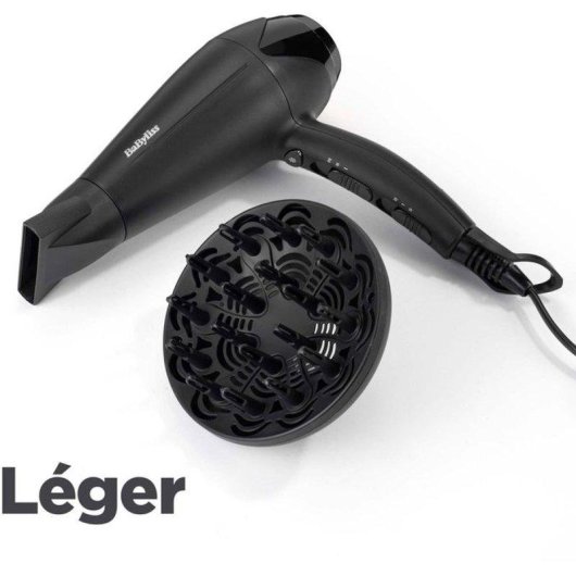 Secador de Pelo con Difusor BaByliss Power Dry D563DE 2100W 3 Temperaturas 2 Velocidades Accesorios Negro