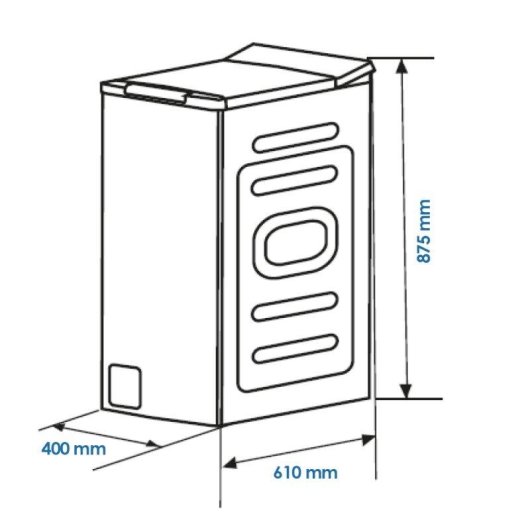 Lave-linge Hyundai HLCS8300AI Top 8kg 1300rpm A Blanc Vapeur LED