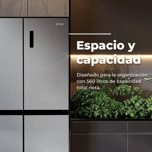Frigorífico Americano Evvo F100X Total No Frost 189,5cm 490L E Inox