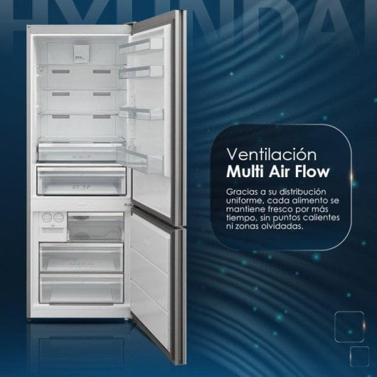 Frigorífico Combi Hyundai HC19700ENFDB No Frost 192cm 481L E Blanco