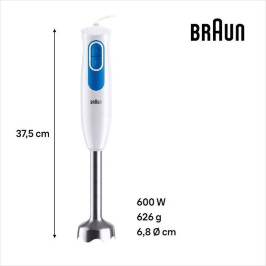 Batidora de inmersión Braun MultiQuick 2 MQ20.236M 600 W 2 Velocidades EasyTwist 0.5 L