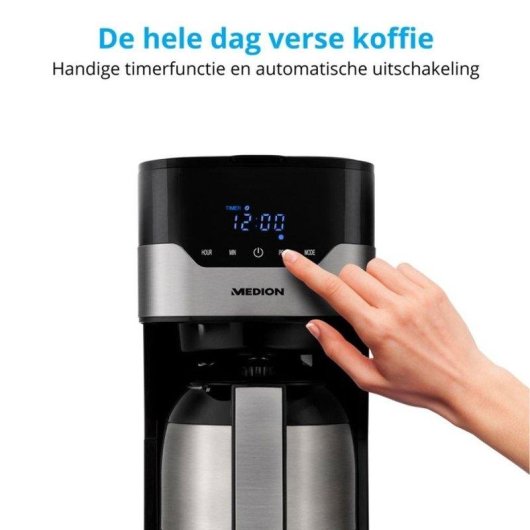 Cafetière à filtre Medion MD 18458 1,2 L 900 W avec écran digital et sélection d'arôme