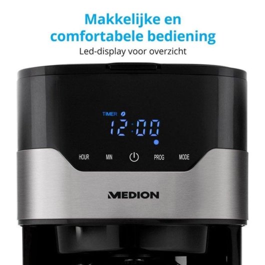 Cafetière à filtre Medion MD 18458 1,2 L 900 W avec écran digital et sélection d'arôme