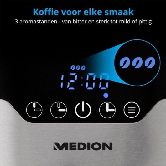 Cafetière à filtre Medion MD 18458 1,2 L 900 W avec écran digital et sélection d'arôme