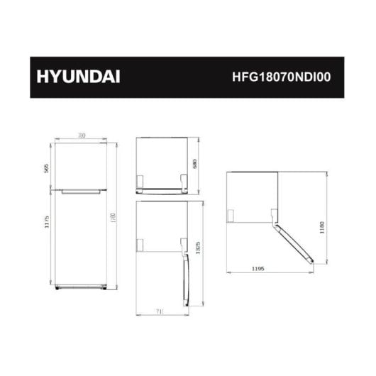 Frigorífico Dos Puertas Hyundai HFG18070NDI00 No Frost 178cm 415L D Inox