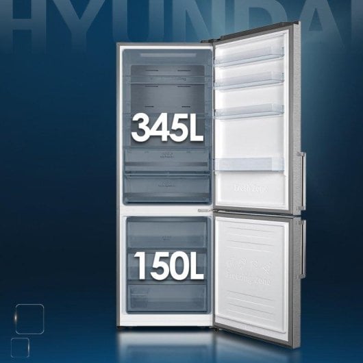 Frigorífico Combi Hyundai HC2700ENFIX No Frost 200cm 495L E Inox Display Led Táctil