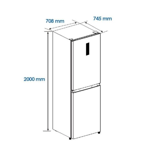 Frigorífico Combi Hyundai HC2700ENFIX No Frost 200cm 495L E Inox Display Led Táctil