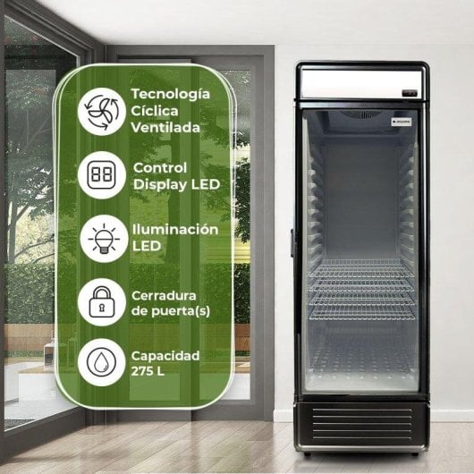 Frigorífico Una Puerta Aspes ARH1755500ENF Ventilado 175,2cm 275L E Negro Display LED