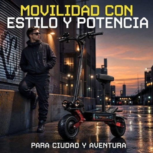Monopattino elettrico Tifgalop 6000W Autonomia 100km Ruote 11" Off-road Freni idraulici