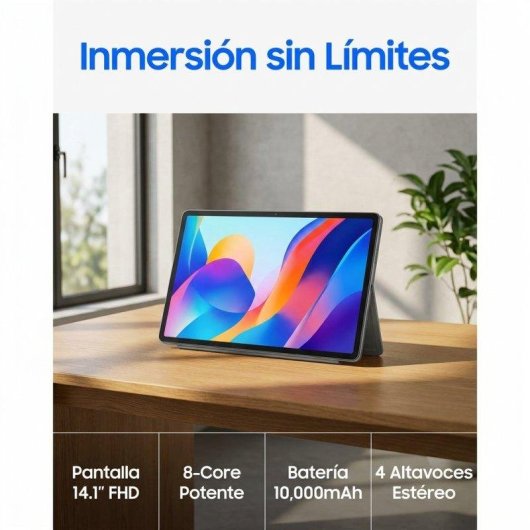 Tablet Meswao B1 WiFi 14,1" 6GB Gris 128GB batería larga duración