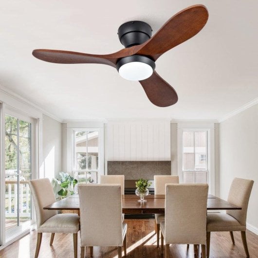 Deckenventilator mit Licht Welltin EU-36BK-1690SH3-316 91cm 6 Stufen DC Leise Fernbedienung Reversibel