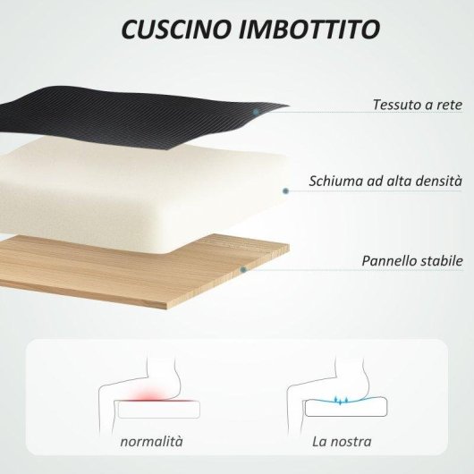Sedia da Ufficio Aosom Poggiatesta Regolabile Braccioli Ribaltabili