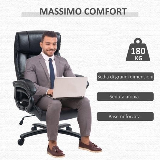 Poltrona da Ufficio Massaggiante e Riscaldata Aosom 2 Punti Massaggio 8 Programmi