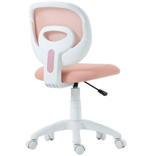 Sedia da ufficio ergonomica girevole in tessuto a rete rosa Aosom