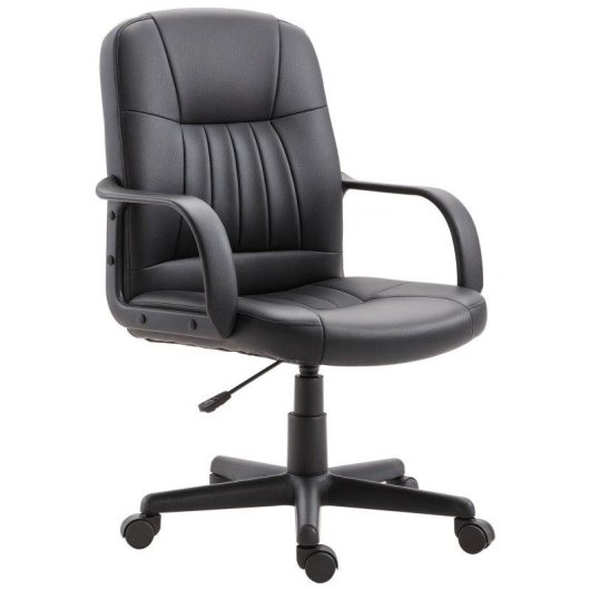 Sedia da Ufficio Aosom Ergonomica Girevole 60x60 Nero