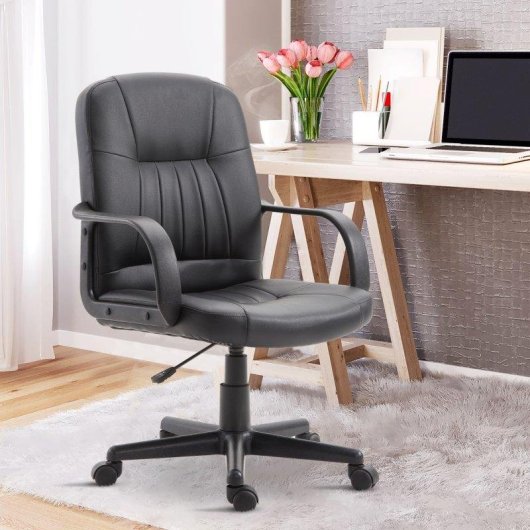 Sedia da Ufficio Aosom Ergonomica Girevole 60x60 Nero