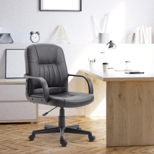 Sedia da Ufficio Aosom Ergonomica Girevole 60x60 Nero