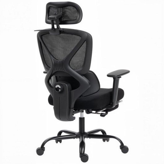 Sedia Da Ufficio Aosom Ergonomica Traspirante Lombare Poggiapiedi