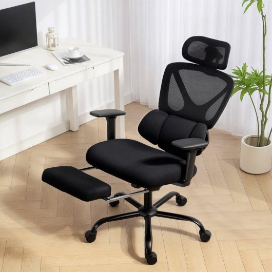Sedia Da Ufficio Aosom Ergonomica Traspirante Lombare Poggiapiedi