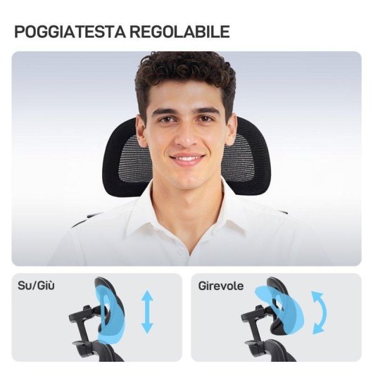 Sedia Da Ufficio Aosom Ergonomica Traspirante Lombare Poggiapiedi
