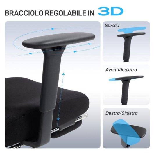 Sedia Da Ufficio Aosom Ergonomica Traspirante Lombare Poggiapiedi