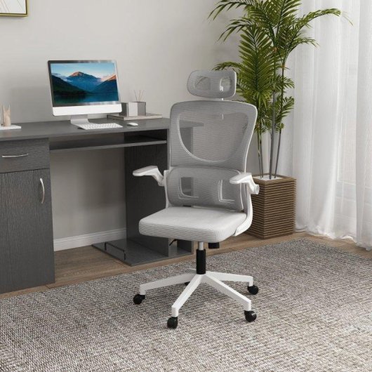 Sedia Da Ufficio Ergonomica Aosom Poggiatesta Regolabile