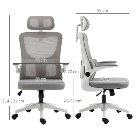 Sedia Da Ufficio Ergonomica Aosom Poggiatesta Regolabile
