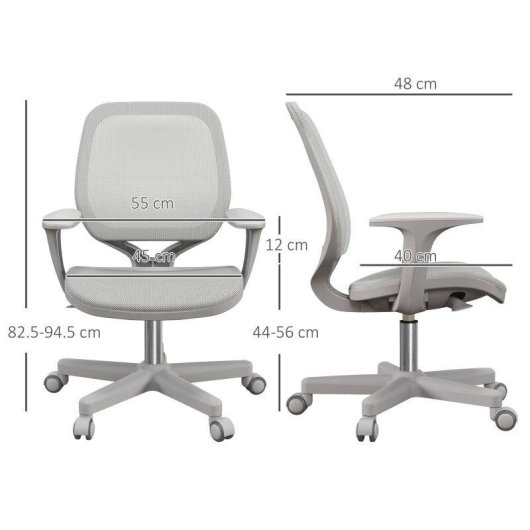Sedia Da Ufficio Aosom Ergonomica Reclinabile Altezza Regolabile 5 Ruote