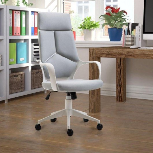 Sedia Aosom Basculante Ergonomica Ufficio 63x63x117-127 cm Grigio