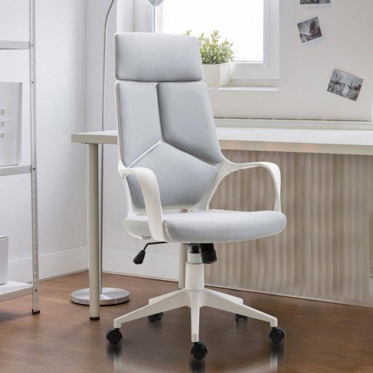 Sedia Aosom Basculante Ergonomica Ufficio 63x63x117-127 cm Grigio