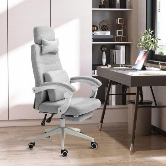 Sedia Da Ufficio Ergonomica Aosom Poggiapiedi