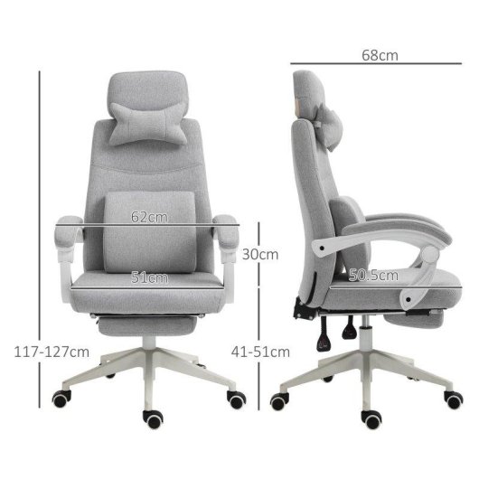 Sedia Da Ufficio Ergonomica Aosom Poggiapiedi