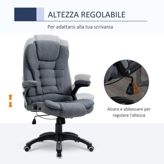 Sedia Da Ufficio Aosom Ergonomica Reclinabile 130 deg