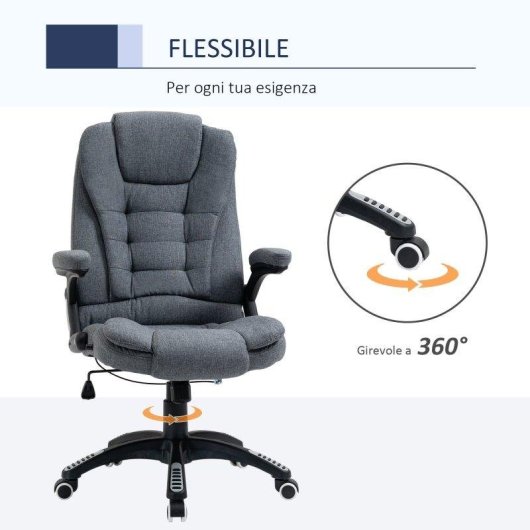Sedia Da Ufficio Aosom Ergonomica Reclinabile 130 deg