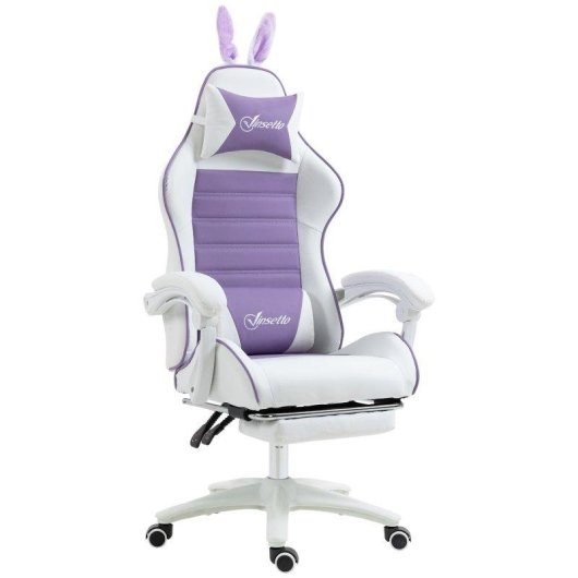 Sedia Gaming Aosom Orecchie Coniglio Viola