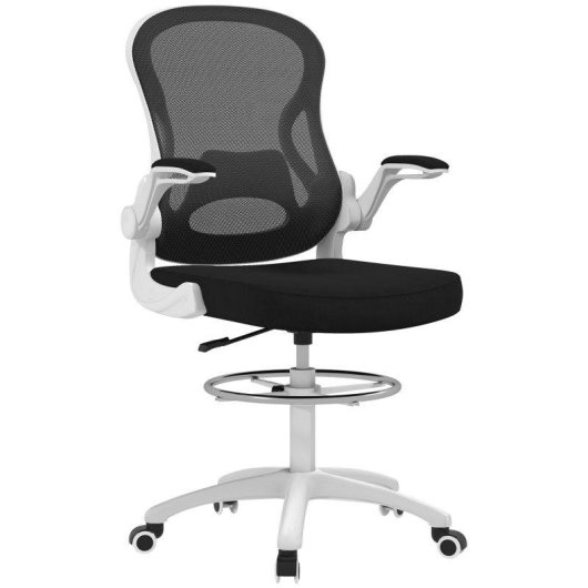 Sedia da Ufficio Ergonomica Aosom Tessuto Traspirante Altezza Regolabile