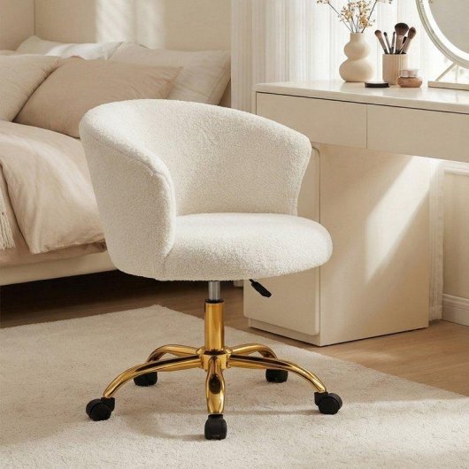 Sedia Da Ufficio Regolabile In Altezza Con Seduta Girevole Velvet Teddy B/I