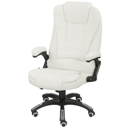Sedia Da Ufficio Reclinabile Massaggiante Aosom Telecontrollo Lin Creme