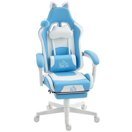 Sedia Da Gaming Aosom Reclinabile Poggiapiedi