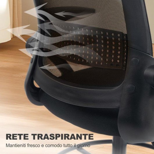 Sedia da Ufficio Ergonomica Aosom con sostegno lombare e poggiapiedi