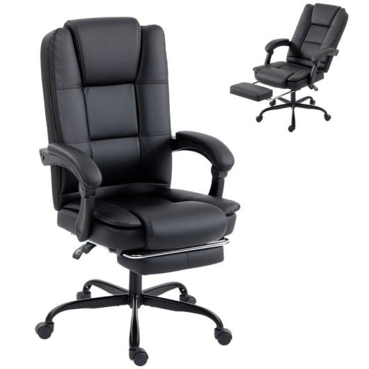 Sedia Da Ufficio Ergonomica Aosom Reclinabile 150 Gradi Poggiapiedi