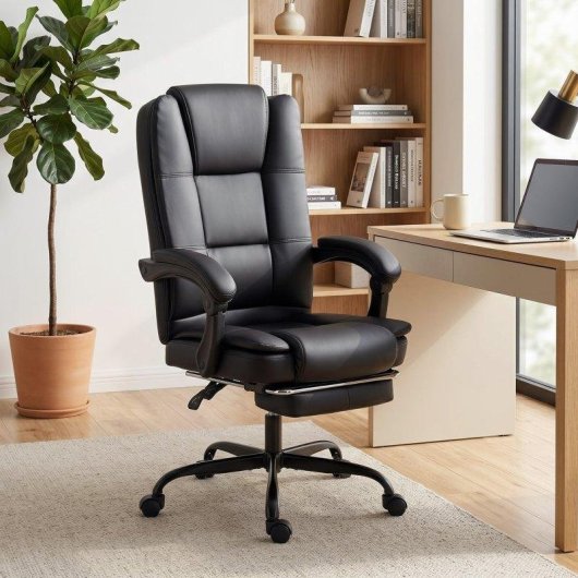 Sedia Da Ufficio Ergonomica Aosom Reclinabile 150 Gradi Poggiapiedi