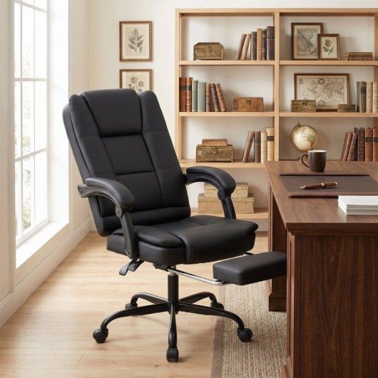 Sedia Da Ufficio Ergonomica Aosom Reclinabile 150 Gradi Poggiapiedi