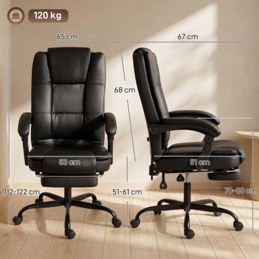 Sedia Da Ufficio Ergonomica Aosom Reclinabile 150 Gradi Poggiapiedi
