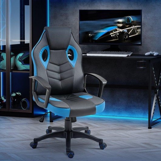 Sedia Gaming Aosom Poltrona Ufficio Ruote Similpel