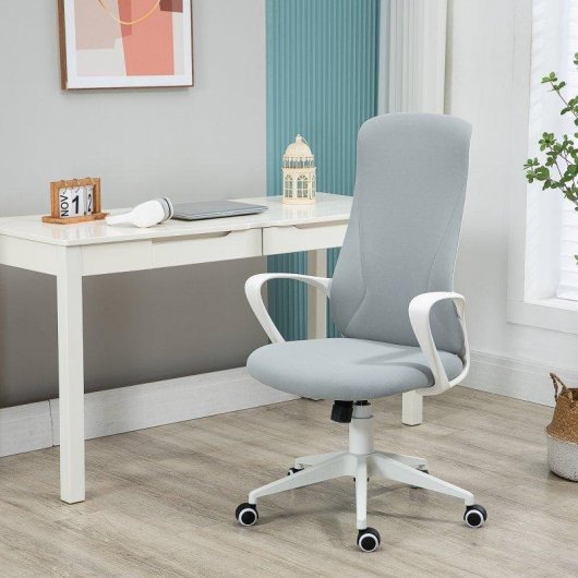 Sedia Da Ufficio Ergonomica Aosom Altezza Regolabile Inclinazione 62x56x110-119,5 Cm