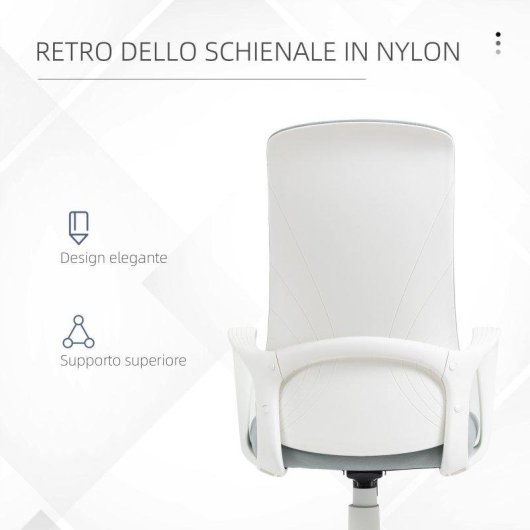 Sedia Da Ufficio Ergonomica Aosom Altezza Regolabile Inclinazione 62x56x110-119,5 Cm