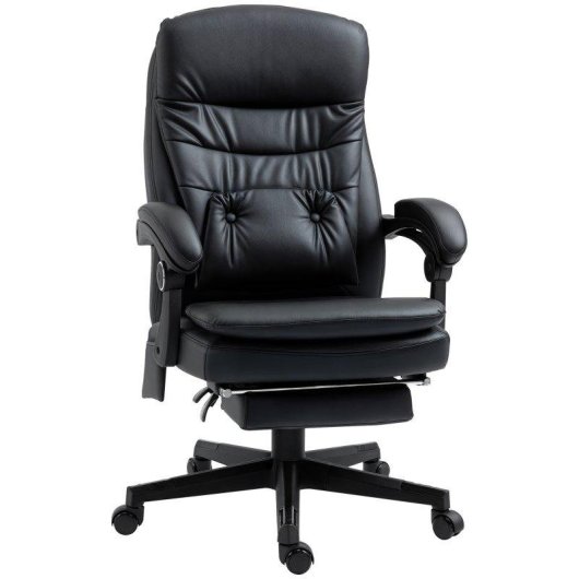 Sedia Da Ufficio Massaggiante Aosom 64x69x107-115cm Nero